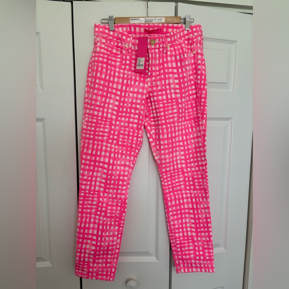 NWT Lilly Pulitzer Plaid South Ocean Skinny Crop Pants